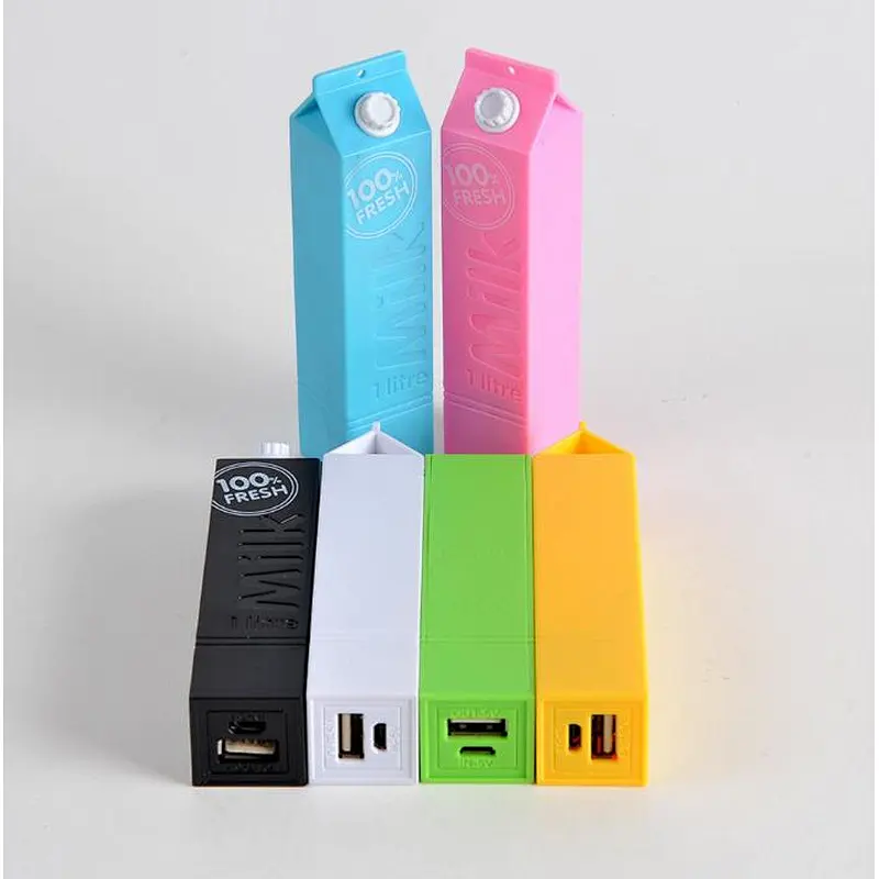 Mini Cheap Colorful Milk Power Bank 2600Mah