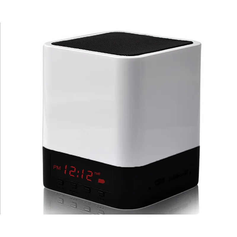 Portable LED ScreenTouch Control  Wireless bluetooth Alarm Clock Speaker