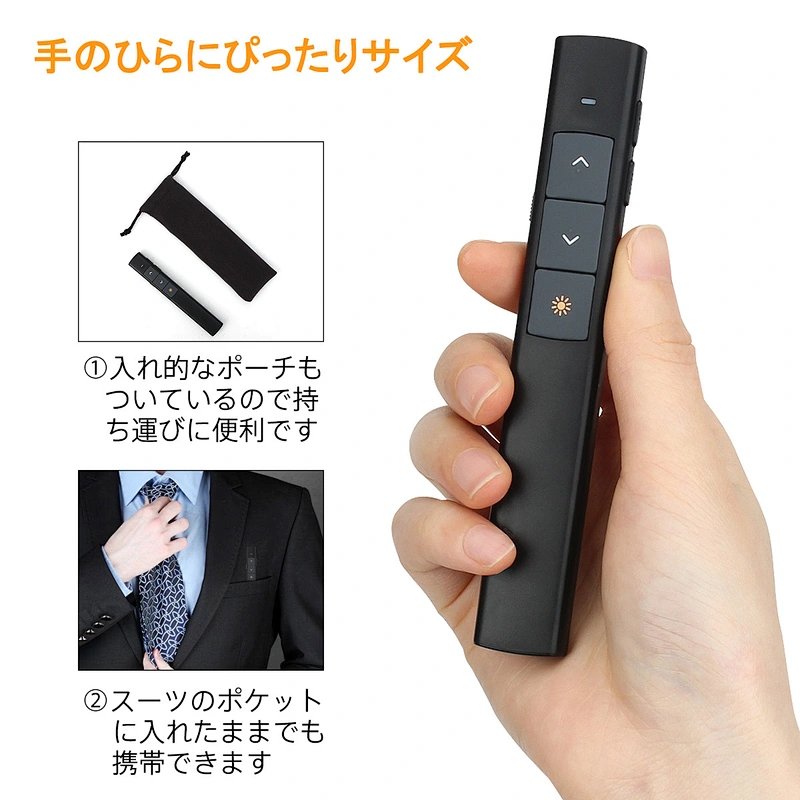 Rechargeable Trending Sales Presenter Teaching Keynote PPT Presentation Remote USB Wireless Pointer Pen Red Laser Pointer