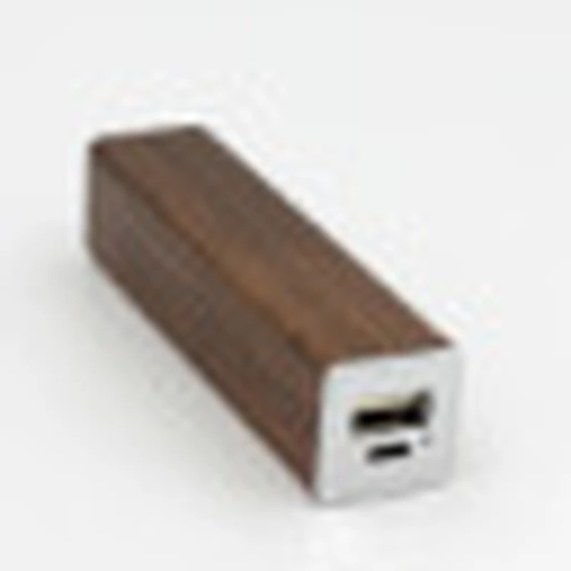2600mah mini portable lipstick bamboo wood power bank