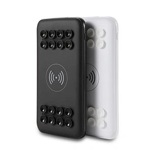 With Suction Cup Antislip 8000mah Qi Wireless Charger Power Bank