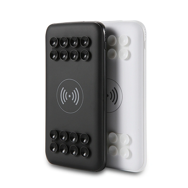 With Suction Cup Antislip 8000mah Qi Wireless Charger Power Bank
