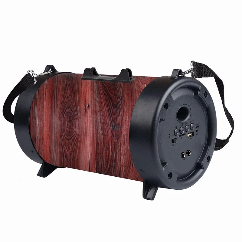 Blue Tooth Sound FM PU Leather Light Cylinder Graffiti 10W Radio Wireless Speaker