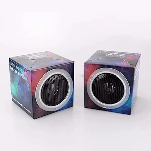 Custom logo Printing Color Cardboard Folding music player wired paper speaker