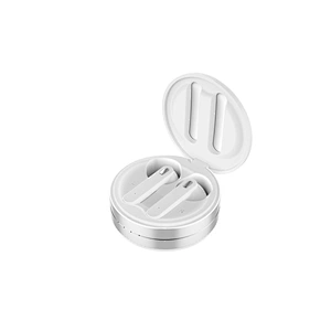 best selling custom logo pocket round true wireless twins tws bluetooth leather earphone