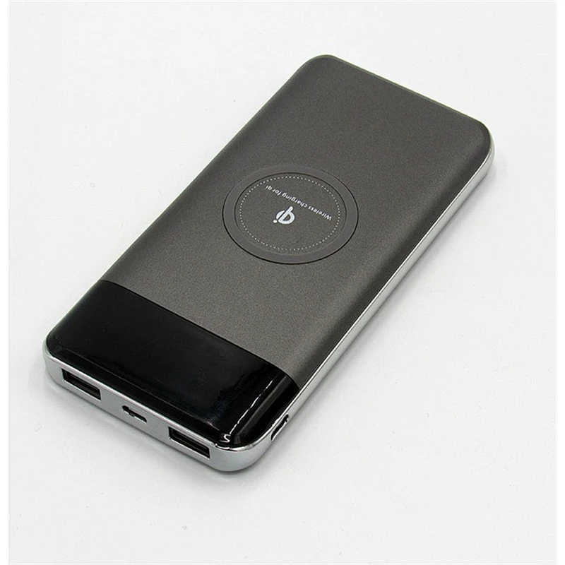 3 in1 10000mah fast charging powerbank dual USB Qi wireless battery charger