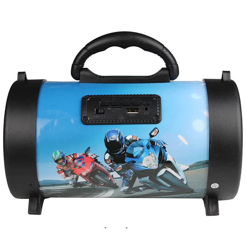 portable handle TF FM wireless stereo barrel speaker