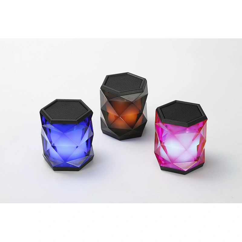 ABS Mood Light Mini Colorful diamond cylindrical led portable speaker