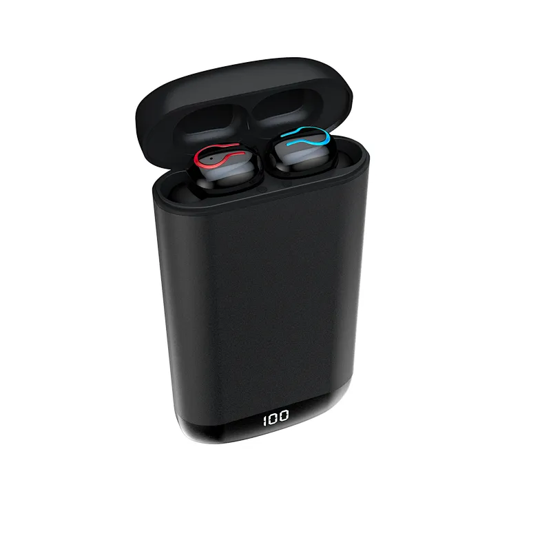 Mini In Ear TWS Handsfree Aluminum Alloy Power Bank Wireless Earphone