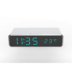 lcd screen portable wireless charger with alarm clock