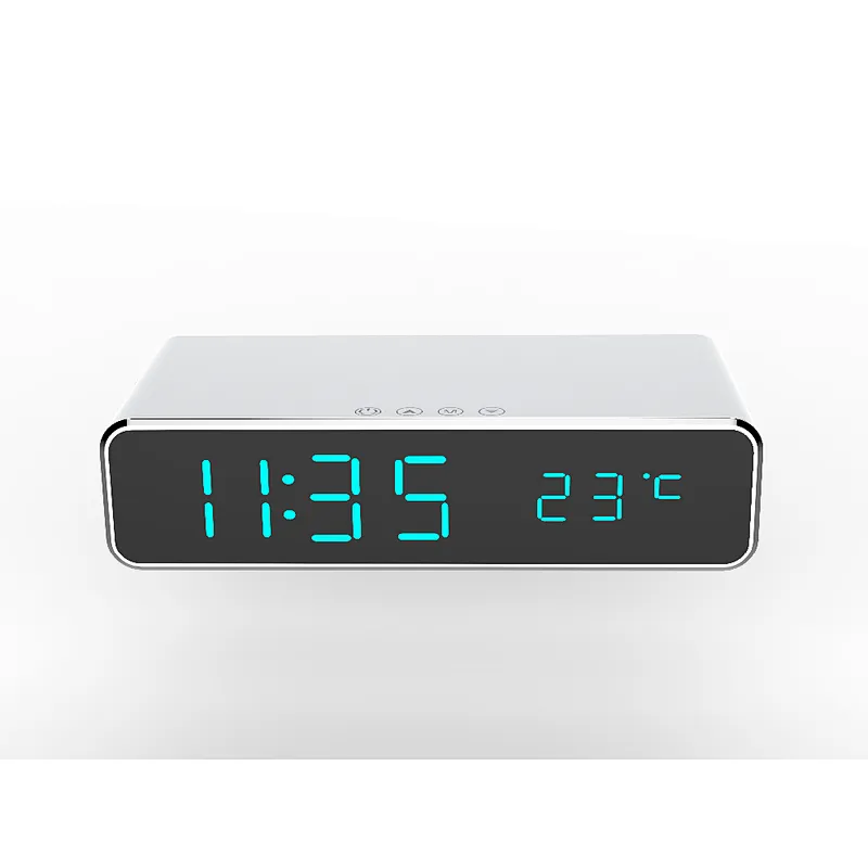 lcd screen portable wireless charger with alarm clock