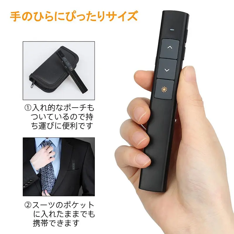 2.4GHZ USB wireless PPT presentation presenter with Red beam 2mw