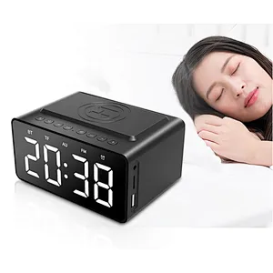 LED Display 5W Wireless Charging Alarm Clock Wireless Speaker