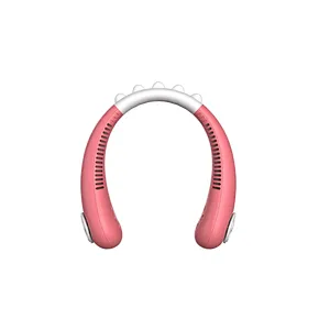 CE 2021 mini usb portable leafless hanging neck fan carton mini neckband Fan