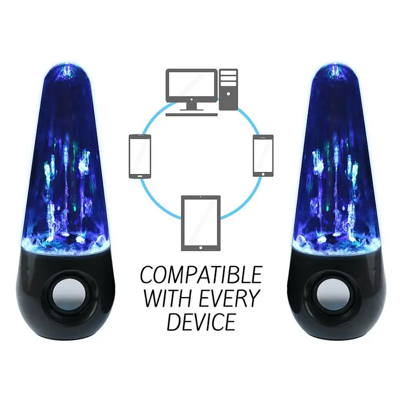 Mini Double Bluetooth Wireless Led Light Fountain Wireless Tower Water Dancing Speaker