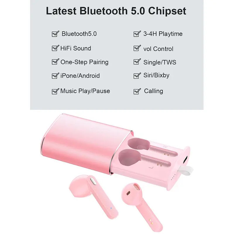 TWS True Wireless Stereo tws earbuds Stereo Bluetooth 5.0 Mini Headphone Case Earbuds