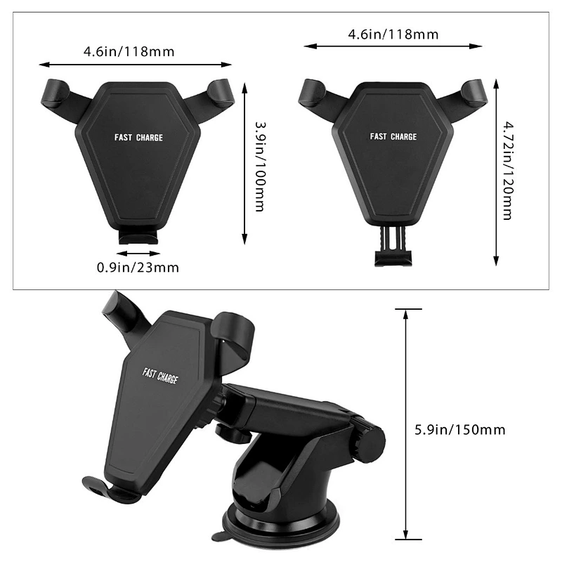 Folding Phone Holdercar Battery Charger Fast Charger QI Wireless Car Charger