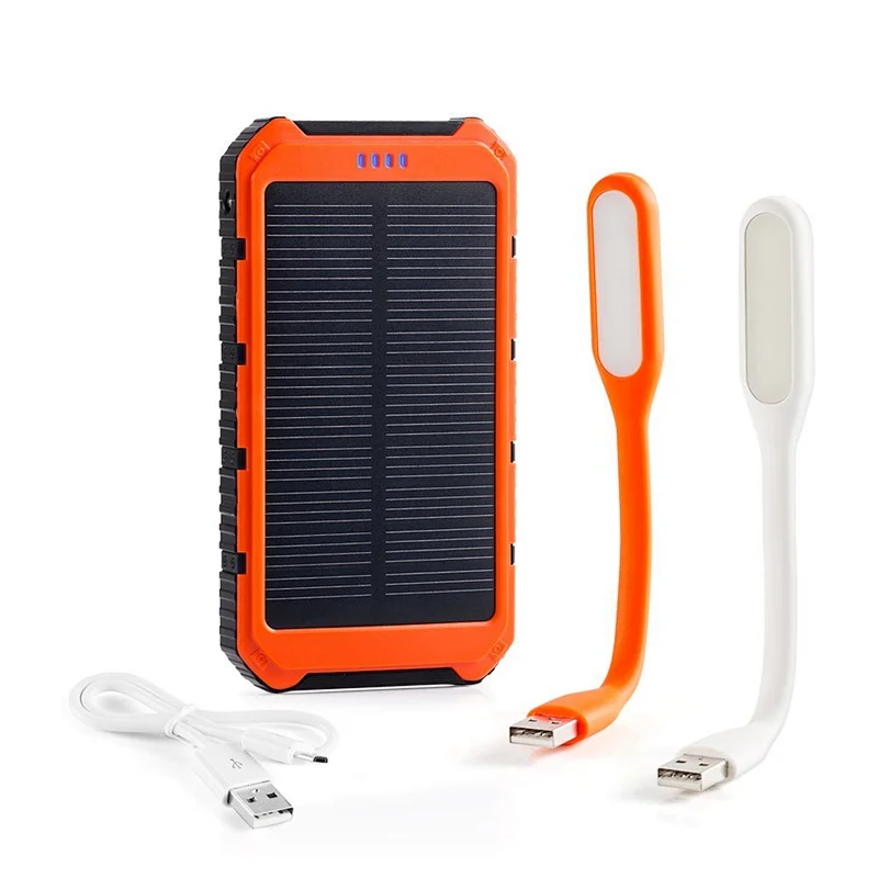 durable sos Led Light 10000mah solar power bank