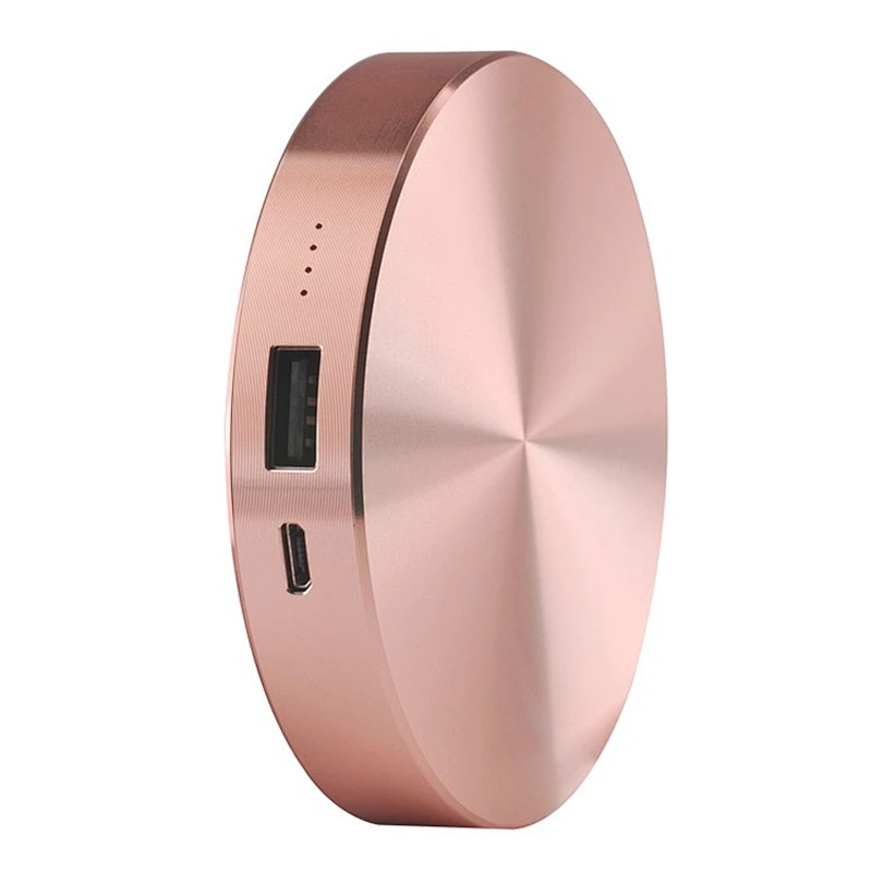 mini portable metal round shape wireless power bank 6000Mah