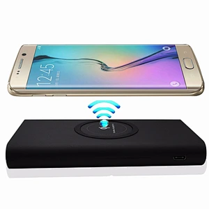 8000mah led light qi wireless charge portable fast charging power bank
