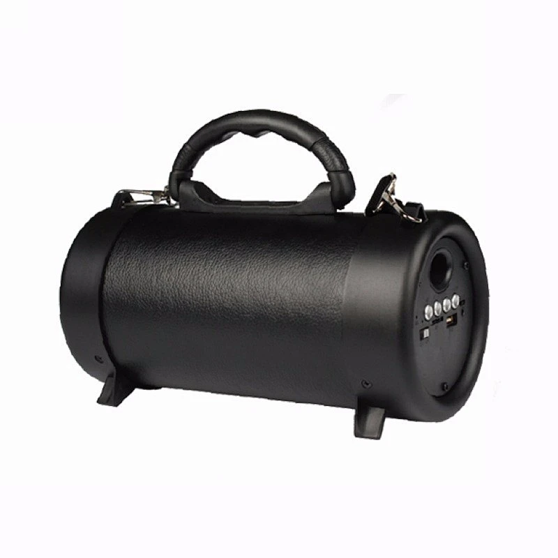 Blue Tooth Sound FM PU Leather Light Cylinder Graffiti 10W Radio Wireless Speaker