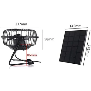 3.5W 6inch  home portable stand engery saving solar panel rechargeable solar fan