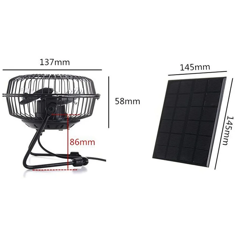 3.5W 6inch  home portable stand engery saving solar panel rechargeable solar fan