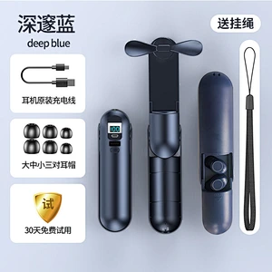 dc folding mini usb silent cooler toy hand held electric fan Mini TWS Wireless Bluetooth V5.0 Fan Earphone Stereo