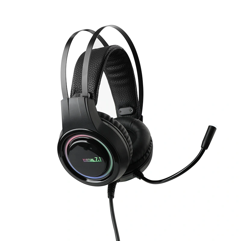 Over Ear Vibrating Headphone RGB Wired Gaming Headband Headset
