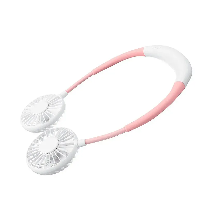 Wholesale Portable Hand Free Rechargeable Battery Operated Usb Mini Fan Air Cooler Hanging Neck Fan