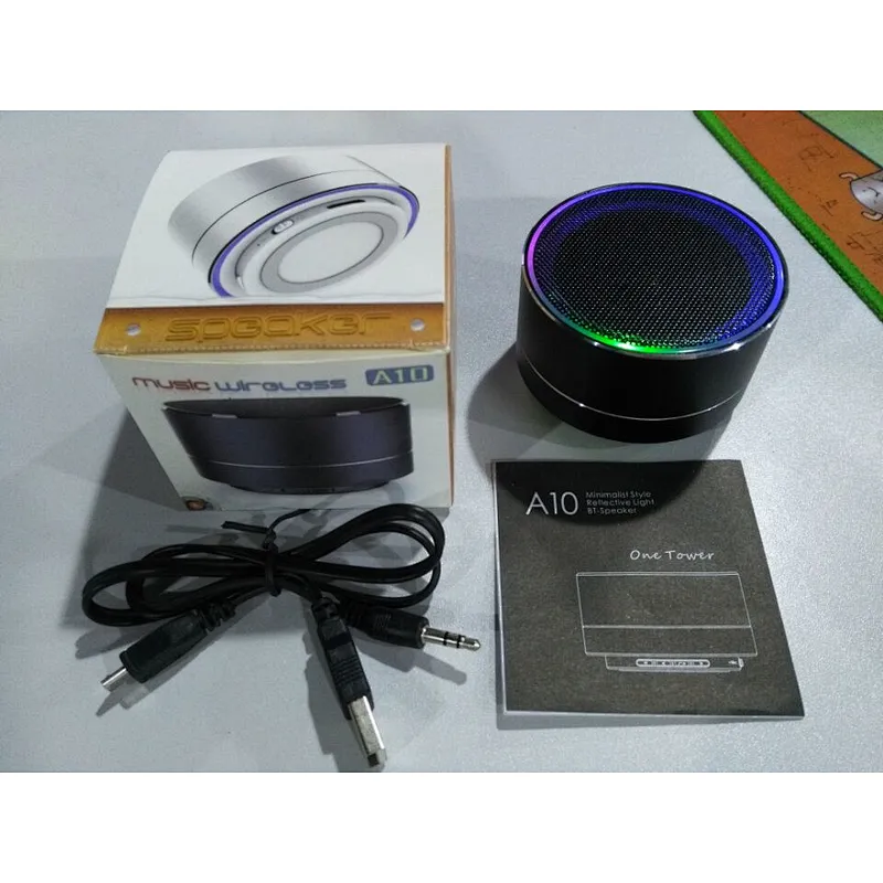 Wholesale stereo handsfree subwoofer outdoor computer sports portable mini round led wireless speaker