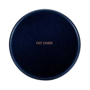 Promotion Gift Portable Round PU Mobile Phone QI Wireless Charger for samsung galaxy a8