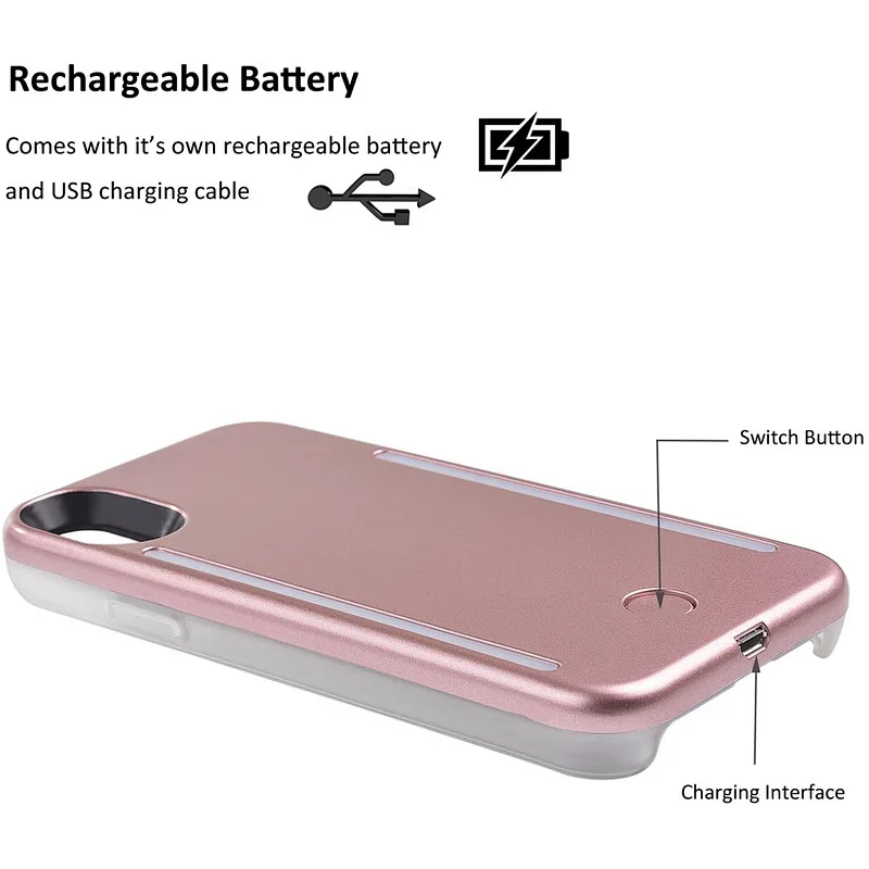 KINGSATR OEM Cell Phone Selfie Illuminated LED Light Up Phone Case