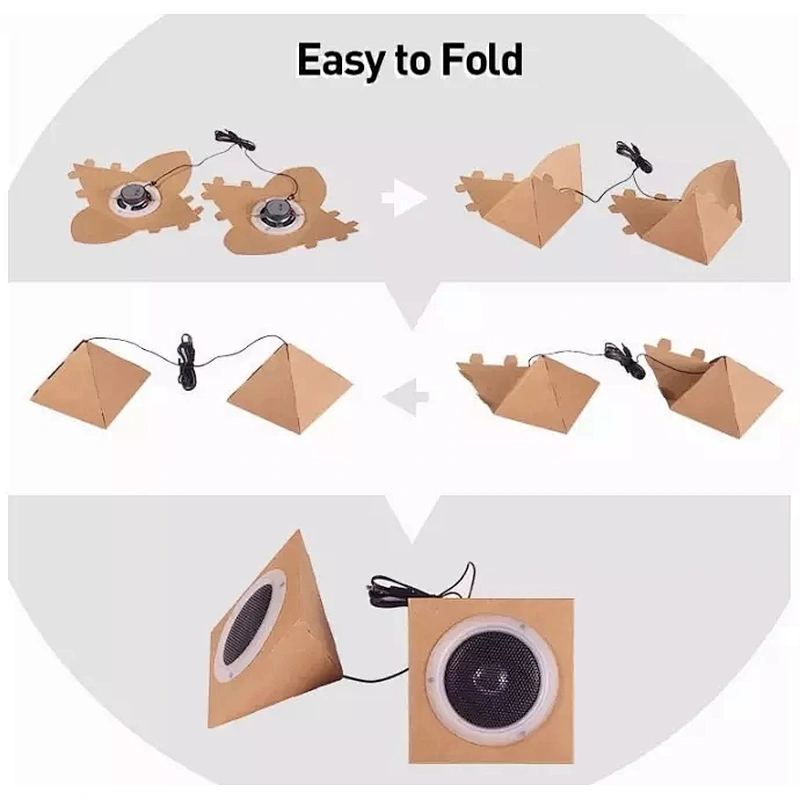Promotional Printing Color Triangle Cardboard Folding Paper Speaker