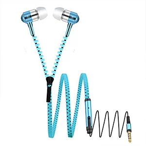 CE ROHS Fashion media player luminous glowing lighted zipper led earphone