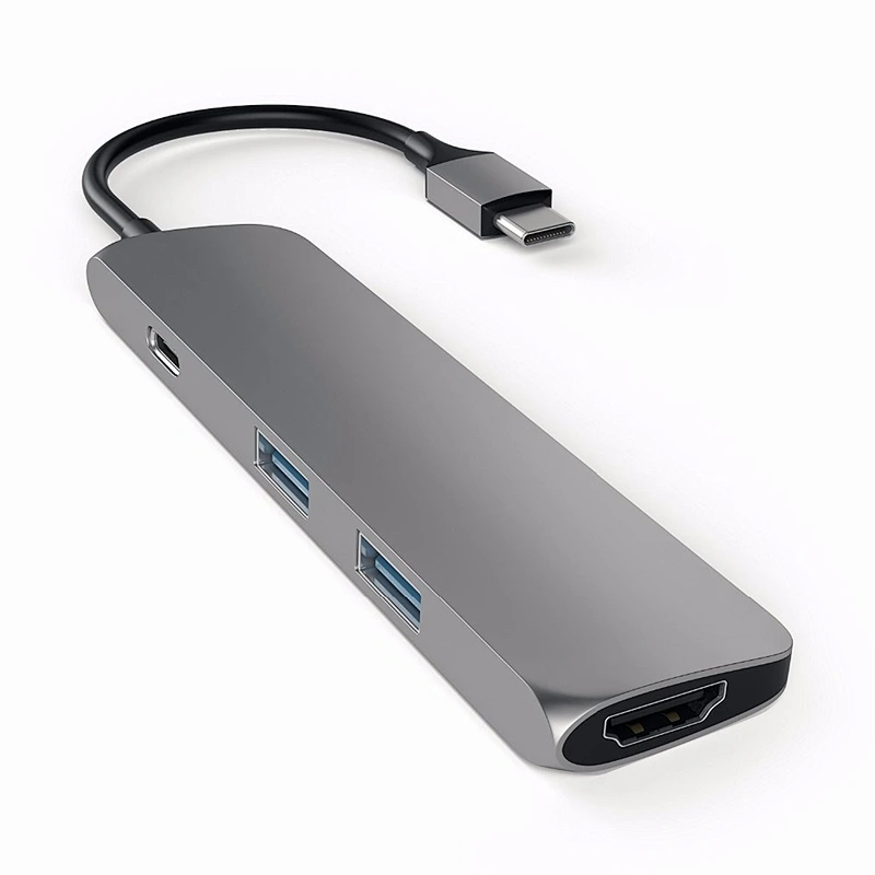 slim aluminum usb 3.0 Type-C Multi-Port Hub Adapter