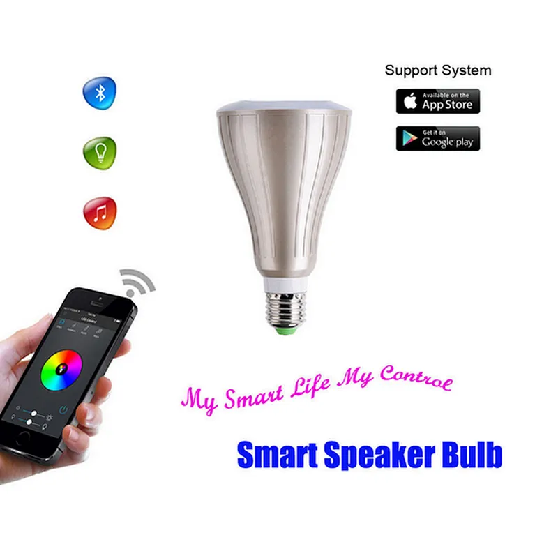 2 in 1 Promotion Gift Colorful E27 Wireless LED Smart Light Bulb Speaker