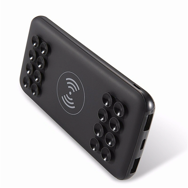 Ultra Thin 8000mah Suction Cup Power Bank Qi Wireless Charger