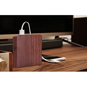 Ultra Thin Emergency Battery Charger Wood Grain Cube 5000mah power bank