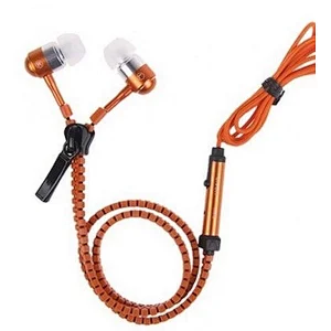 CE ROHS Fashion media player luminous glowing lighted zipper led earphone