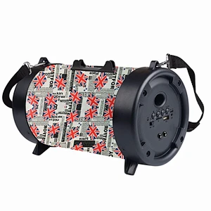 Blue Tooth Sound FM PU Leather Light Cylinder Graffiti 10W Radio Wireless Speaker