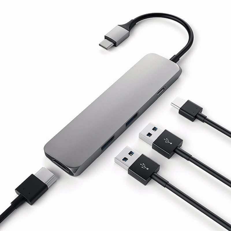 slim aluminum usb 3.0 Type-C Multi-Port Hub Adapter