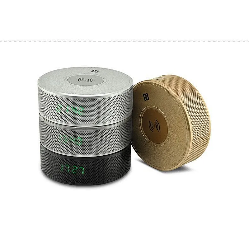 Lcd time display round smart wireless speaker