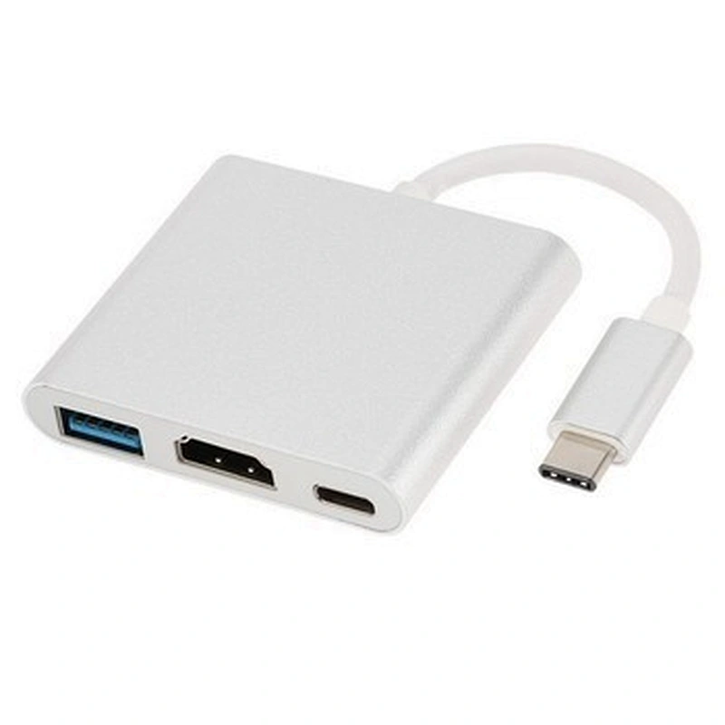 3.1 Aluminium Alloy OEM HDMI Type C USB HUB Adapter