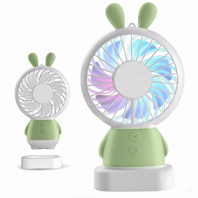 rabbit battery operated handy small rechargeable usb mini portable cartoon fan