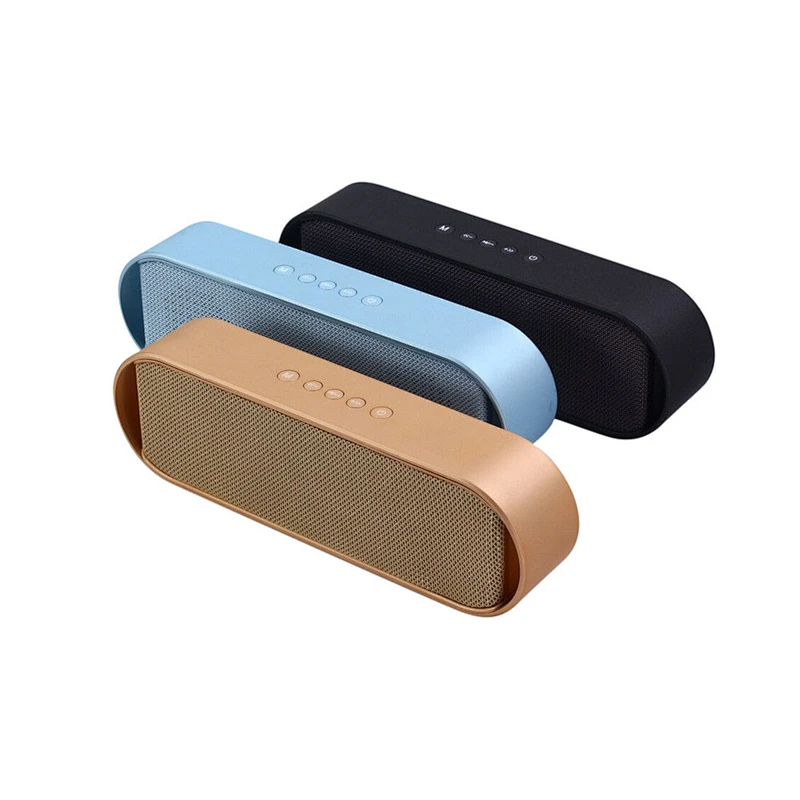 portable metal stereo sound music mini Microphone wireless Bluetooth speaker