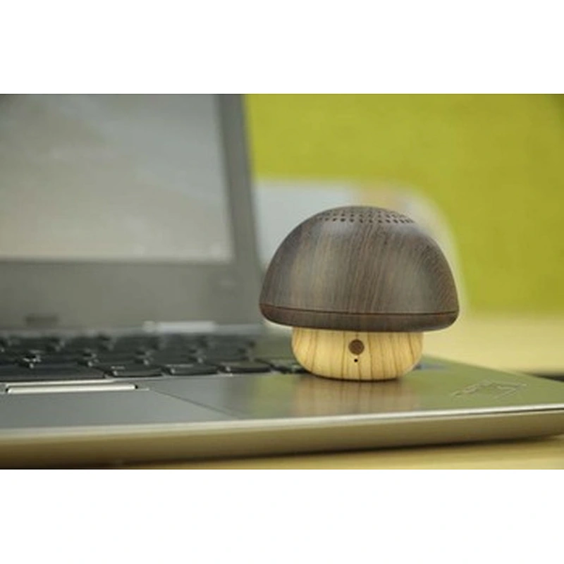 gift mini portable wireless wood mushroom speaker
