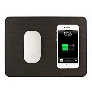 Oem Design 2 in 1 Pu Leather Mouse Pad Wireless Charger