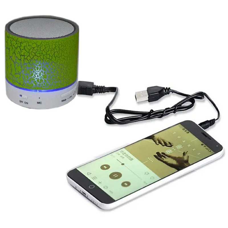 Promotion Gift OEM BT Stereo Music Player LED Multifunctional Portable Mini Crack Bluetooth Cylinder Crack Wireless Speaker