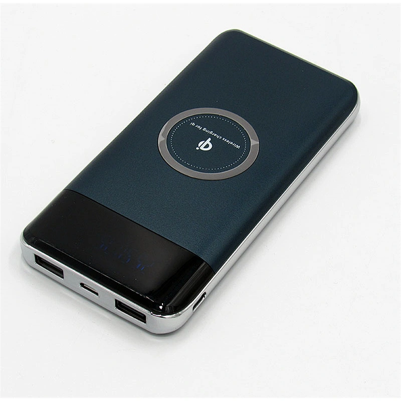 custom logo  digital LED display Wireless Charger Battery 8000mAh fast charge  square qi PowerBank